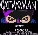 Catwoman title screen for GameBoy Color
